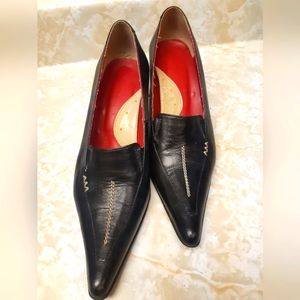 Black Caspian Kitten Heel Pumps, size 36